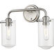 Delaney 2 Light 15 inch Brushed Nickel Vanity Wall Light
