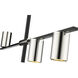 Calumet 3 Light 32 inch Matte Black and Polished Nickel Linear Chandelier Ceiling Light