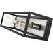 Kube 3 Light 23.5 inch Matte Black and Brushed Nickel Vanity Wall Light