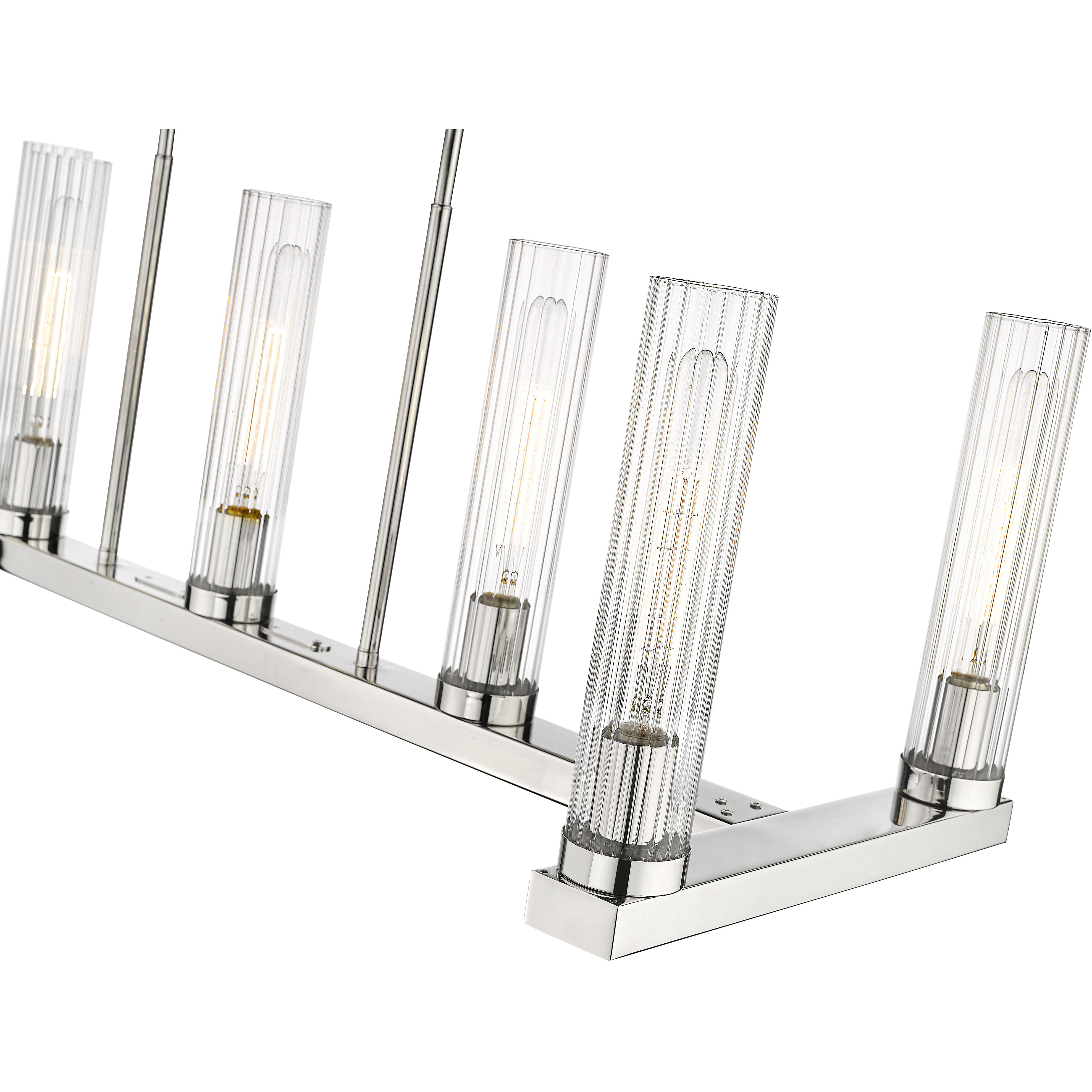 Beau Linear Chandelier Ceiling Light in Polished Nickel