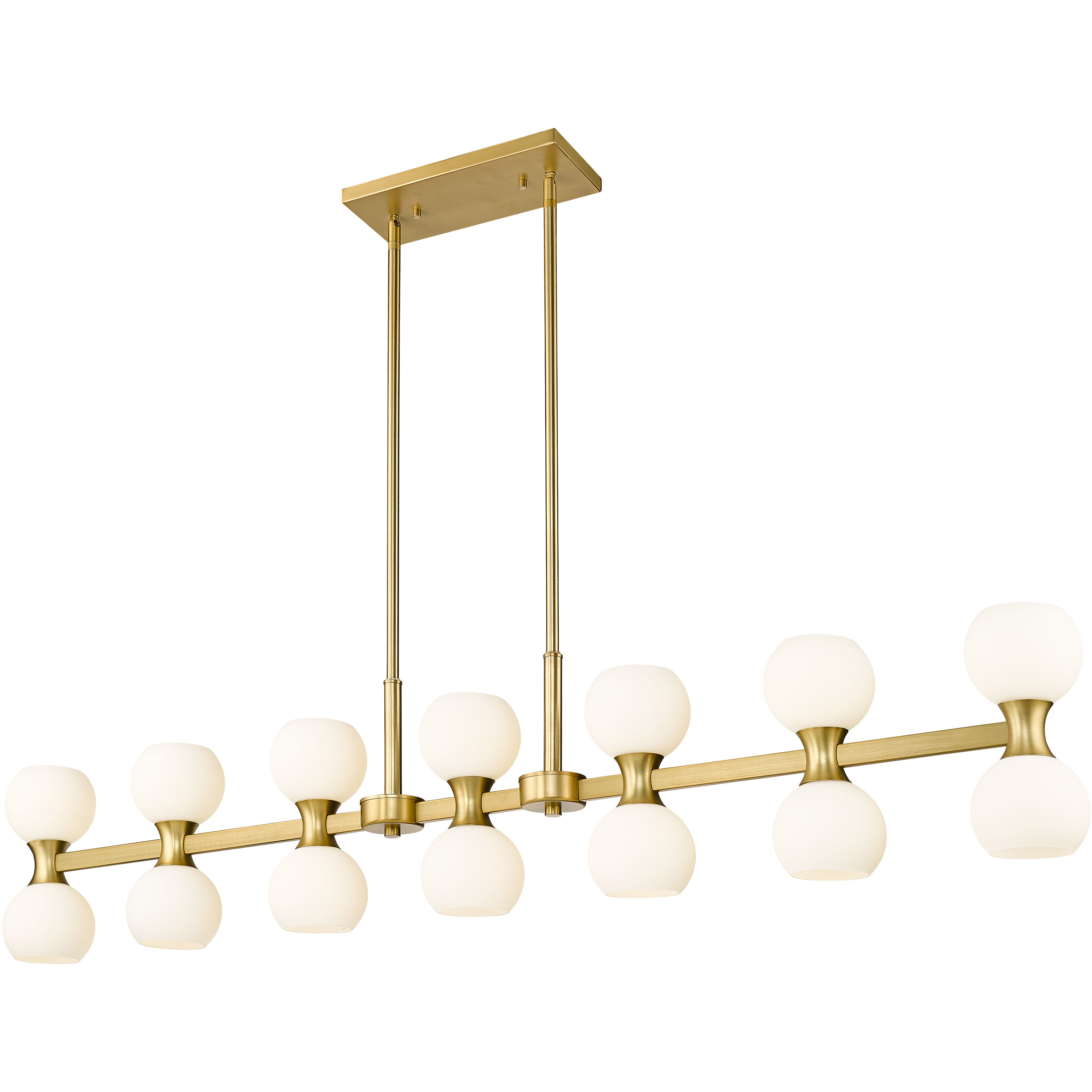 Artemis 14 Light 60 inch Modern Gold Linear Chandelier Ceiling Light
