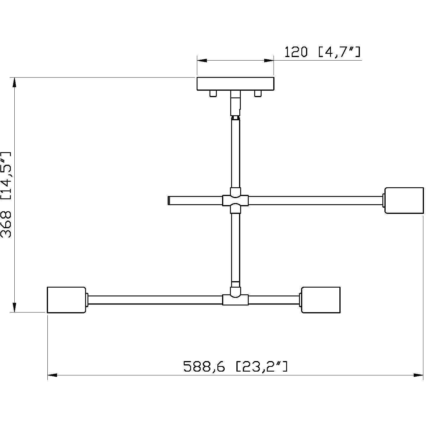 Modernist 3 Light 4.75 inch Chrome Semi Flush Mount Ceiling Light