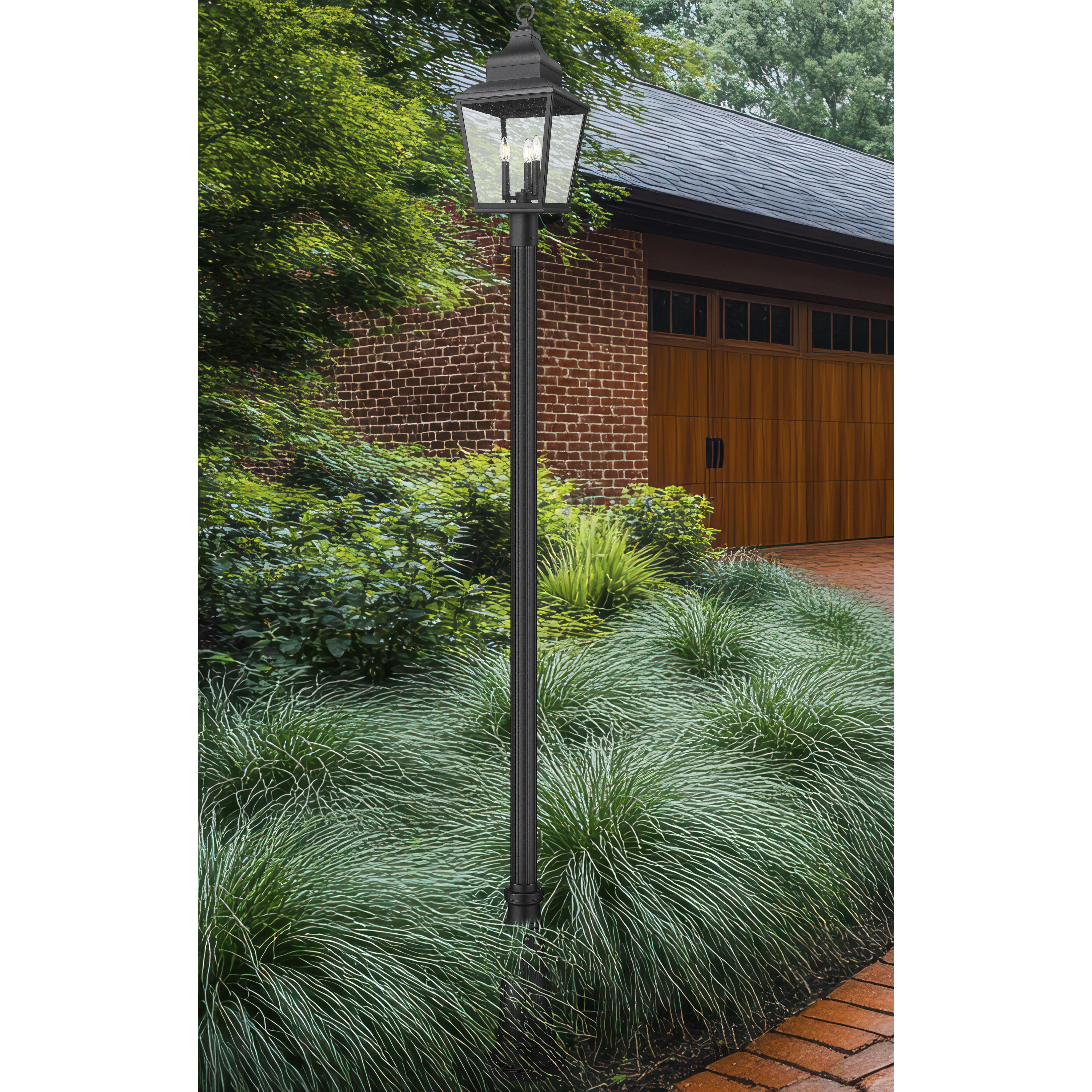 Raphael 3 Light 122 inch Sand Black Outdoor Post Mounted Fixture in Soft Sand Black