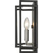 Titania 2 Light 10 inch Black and Brushed Nickel Wall Sconce Wall Light