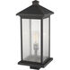 Portland 1 Light 22.5 inch Oil Rubbed Bronze Outdoor Post Mount Fixture in Clear Seedy Glass, 12