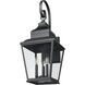 Raphael 3 Light 30.5 inch Sand Black Outdoor Wall Light in Soft Sand Black