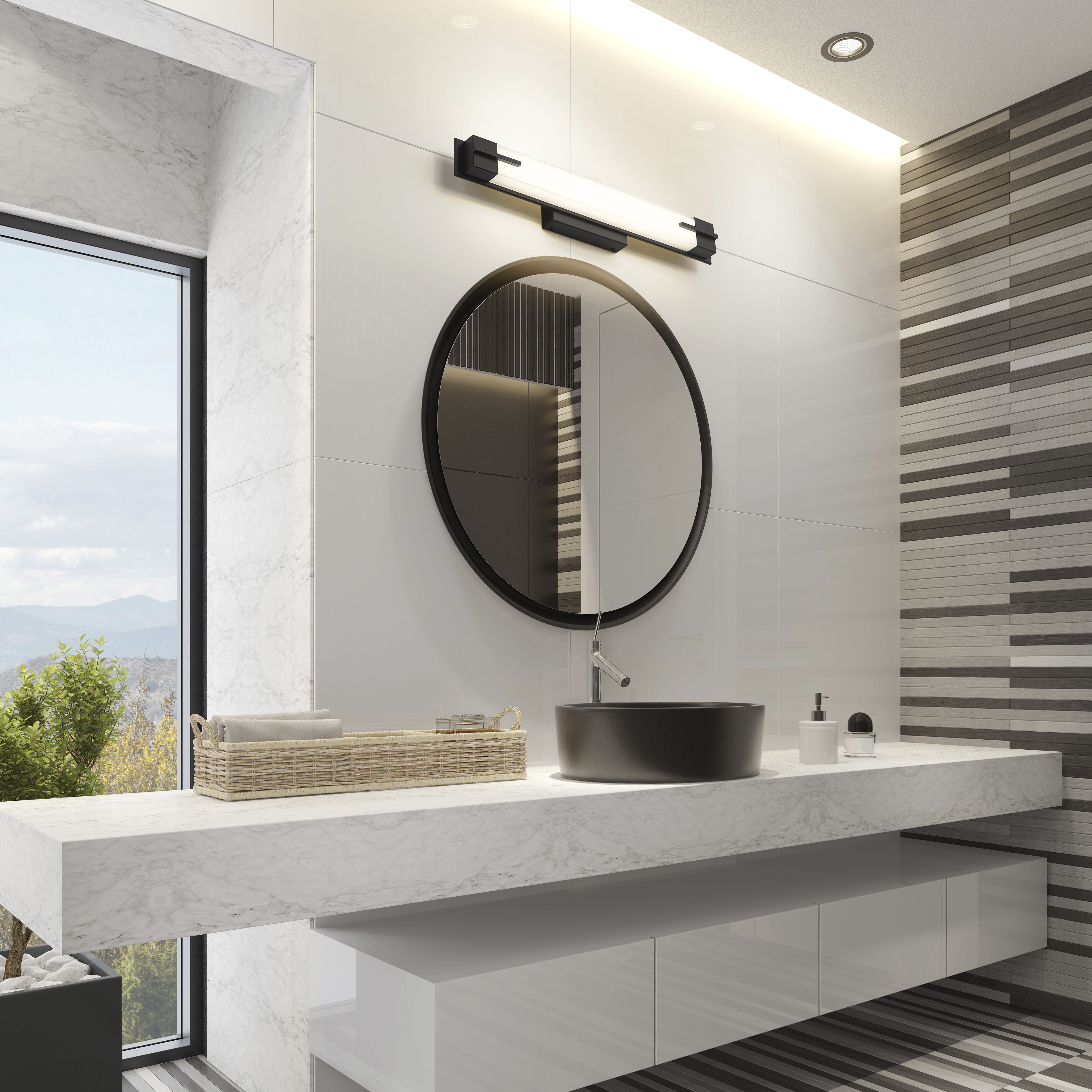 Chase LED 23 inch Matte Black Bath Vanity Light Wall Light