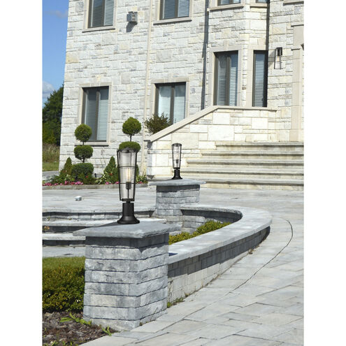 Helix 1 Light 22 inch Black Outdoor Pier Mounted Fixture