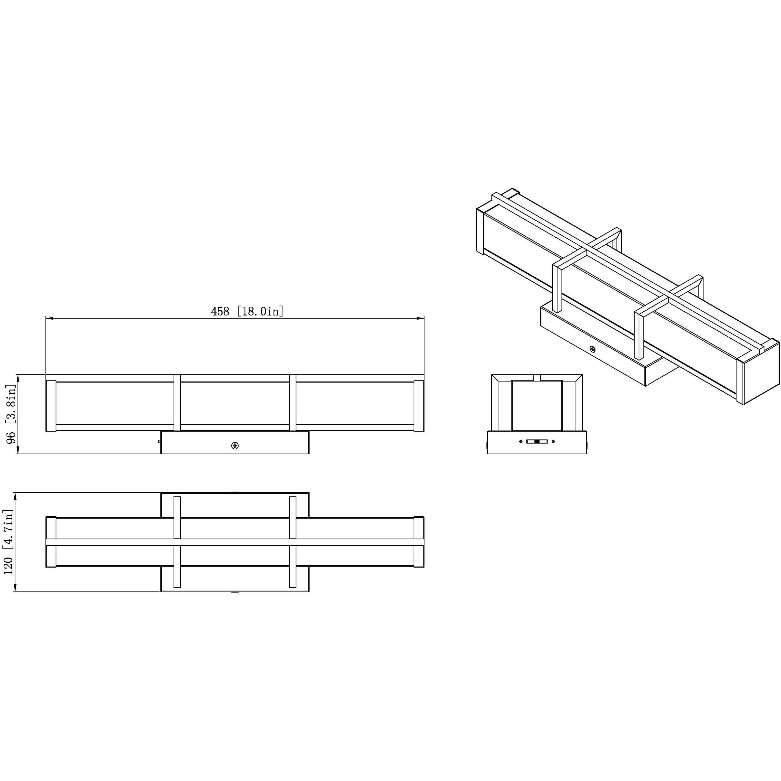 Harrison LED 18 inch Modern Gold Vanity Wall Light
