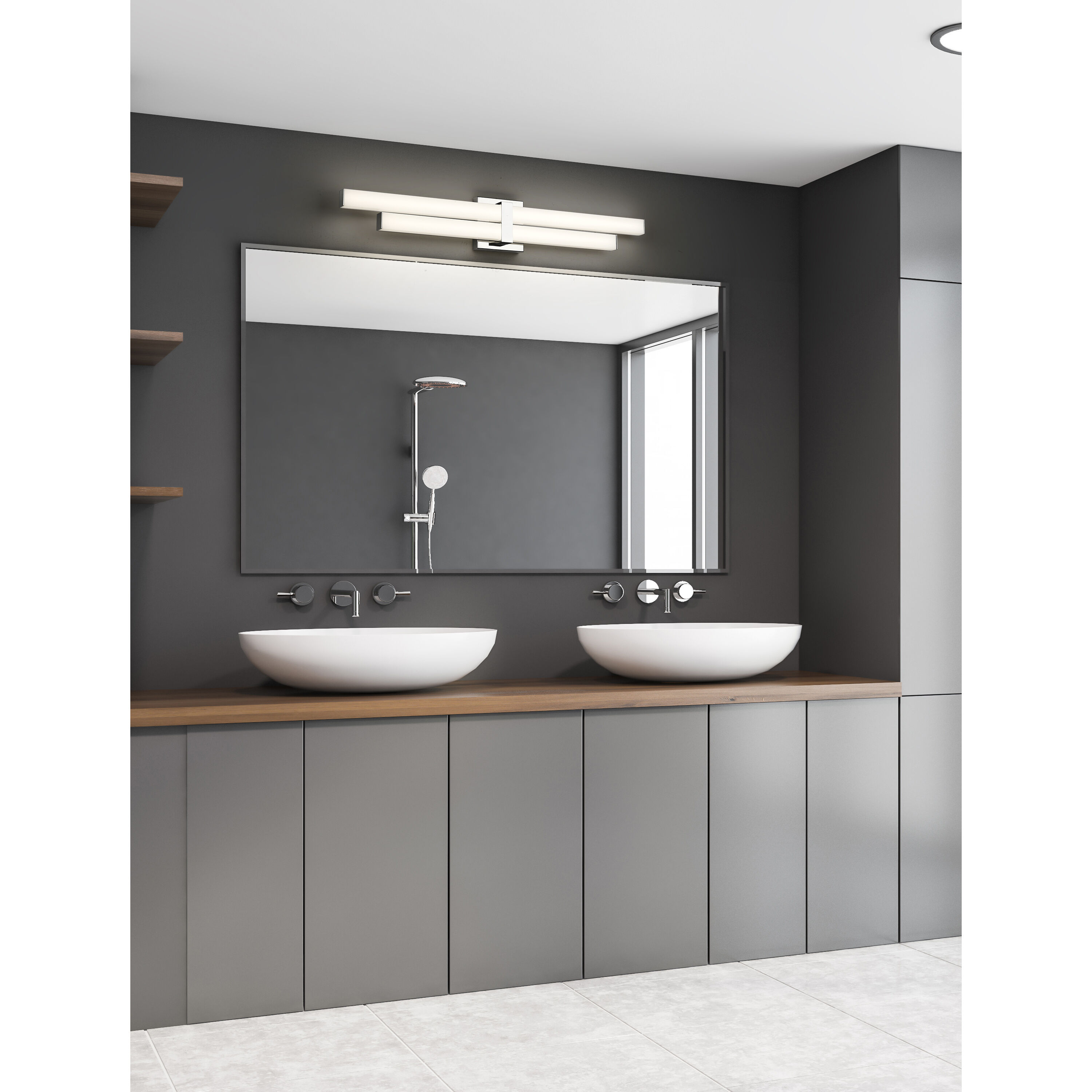 Zane LED 32 inch Chrome Vanity Wall Light