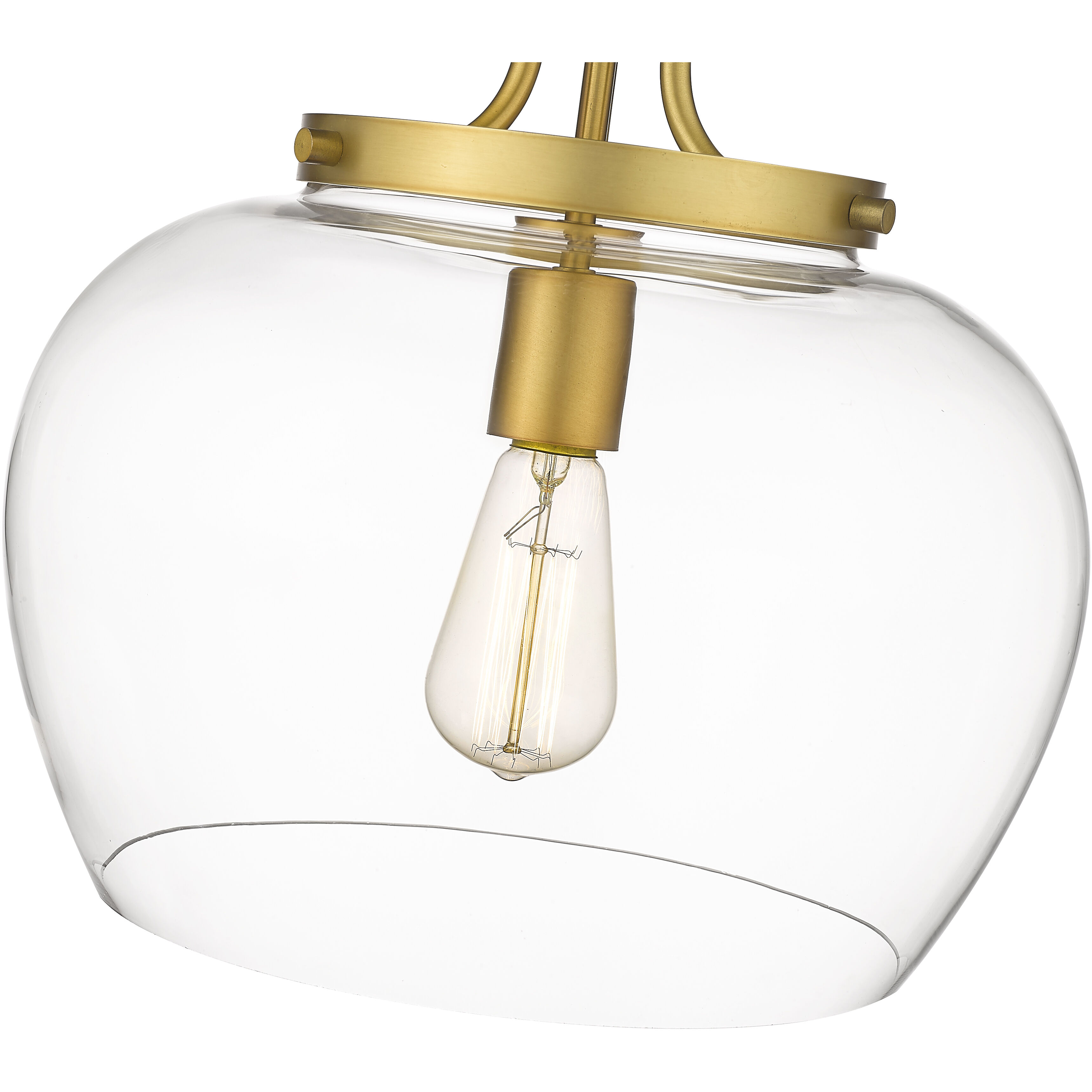 Joliet 1 Light 13 inch Olde Brass Semi Flush Mount Ceiling Light