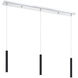 Forest LED 46 inch Chrome Linear Chandelier Ceiling Light in 3, 17, Matte Black Steel