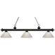 Riviera 3 Light 57 inch Matte Black Billiard Ceiling Light in White Plastic, 10.5