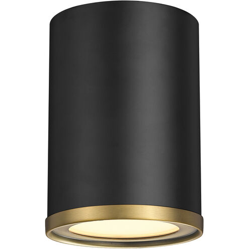 Arlo 1 Light 5.25 inch Matte Black and Rubbed Brass Flush Mount Ceiling Light