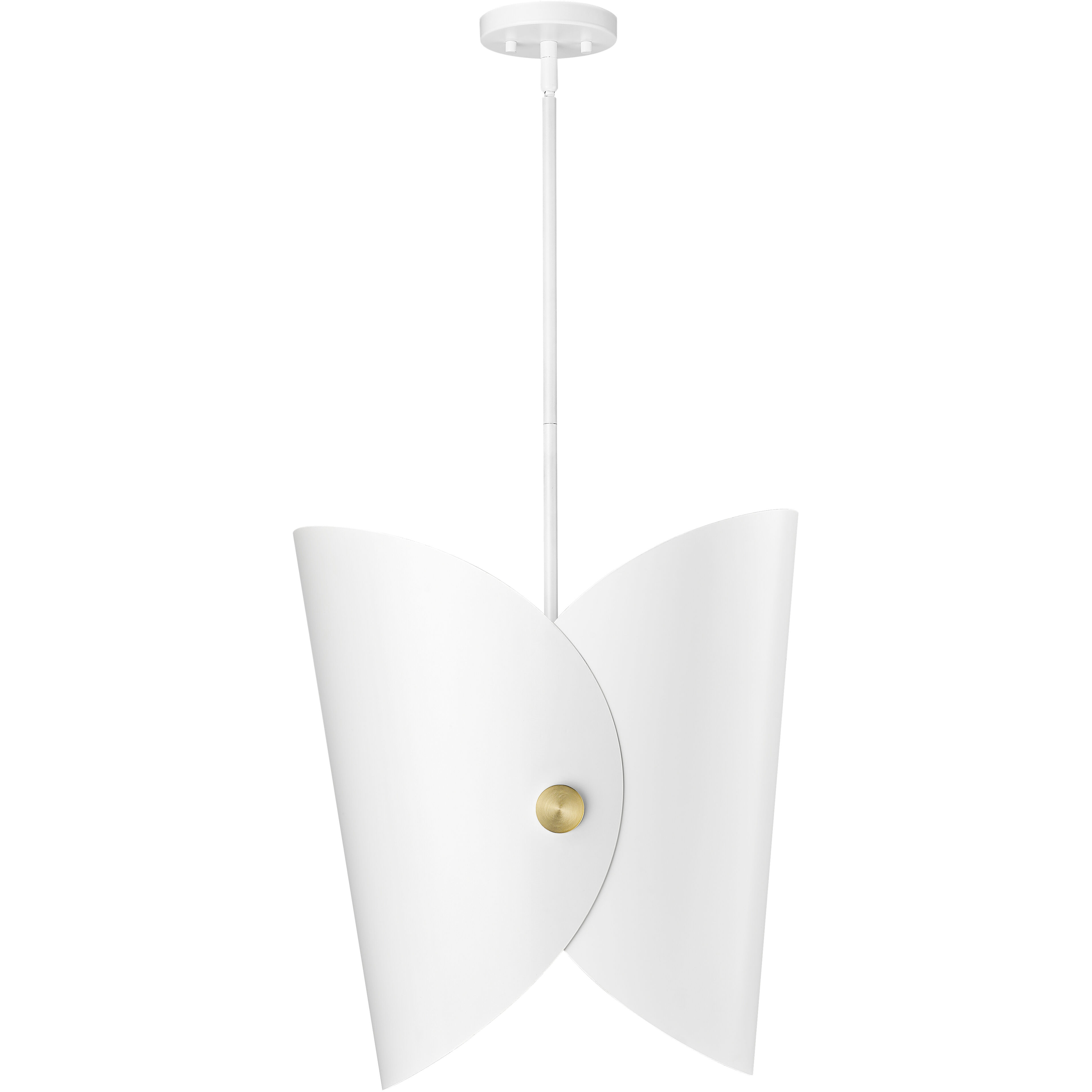 Salone 1 Light 14.25 inch Matte White Pendant Ceiling Light in Matte White Outer,  Gold Inner
