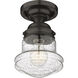 Vaughn 1 Light 6 inch Bronze Flush Mount Ceiling Light