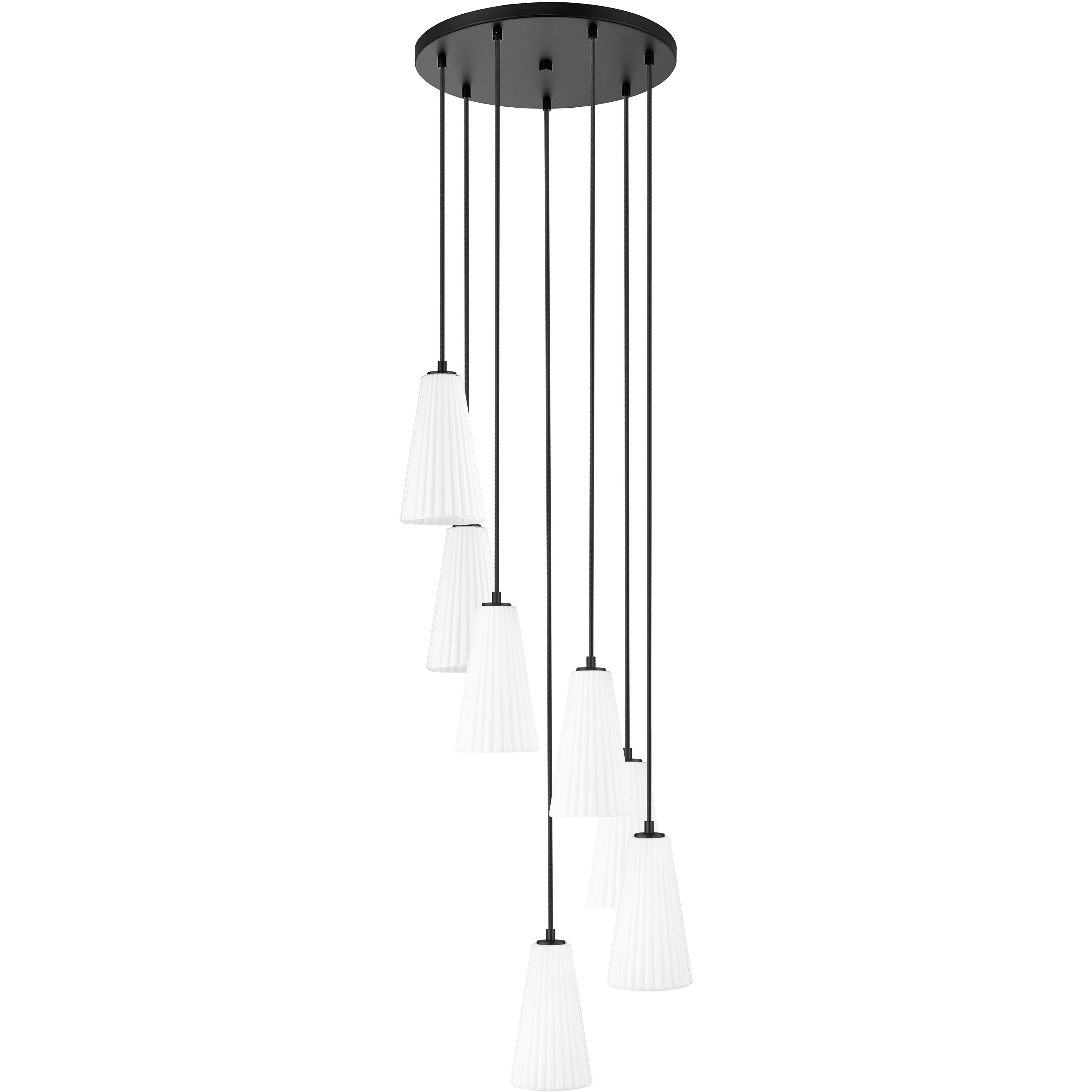 Farrell 7 Light 18 inch Matte Black Chandelier Ceiling Light
