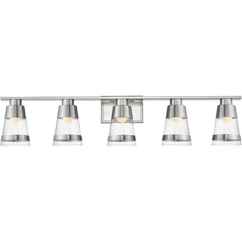 Ethos LED 40 inch Brushed Nickel Vanity Wall Light in Seedy Glass