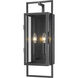 Lucian 2 Light 21.5 inch Black Outdoor Wall Light