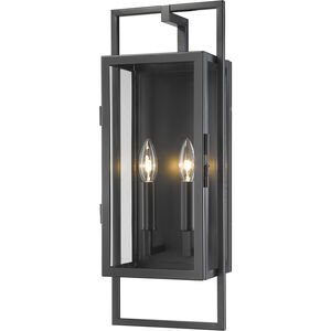 Lucian 2 Light 21.5 inch Black Outdoor Wall Light