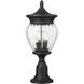 Davina 3 Light 22.25 inch Black Outdoor Pier Mounted Fixture in G9