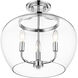 Joliet 3 Light 15.75 inch Chrome Semi Flush Mount Ceiling Light