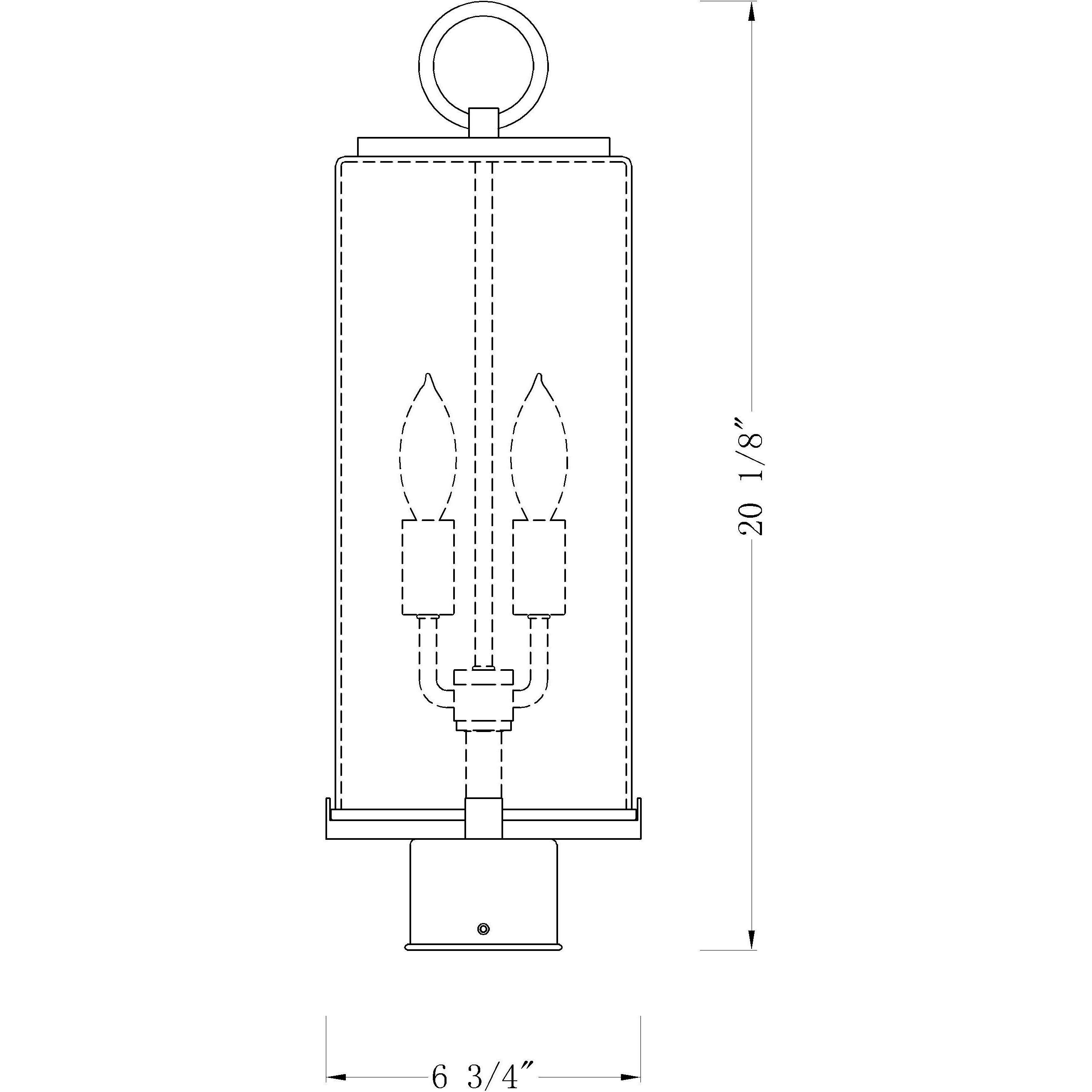 Sana 2 Light 20.25 inch Black Outdoor Post Mount Fixture