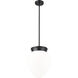 Gideon 1 Light 12.5 inch Matte Black Pendant Ceiling Light