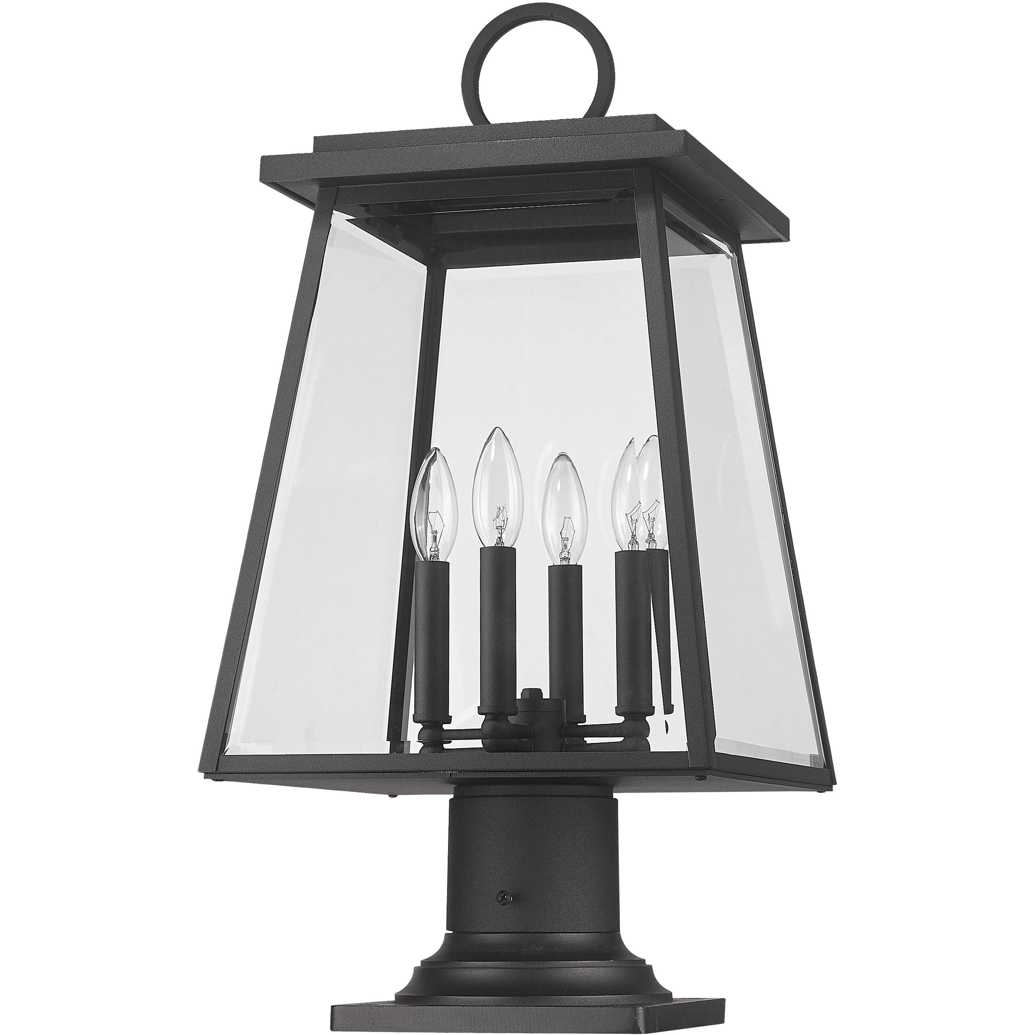 Broughton 4 Light 24.5 inch Black Outdoor Pier Mounted Fixture