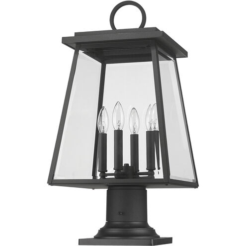 Broughton 4 Light 24.5 inch Black Outdoor Pier Mounted Fixture