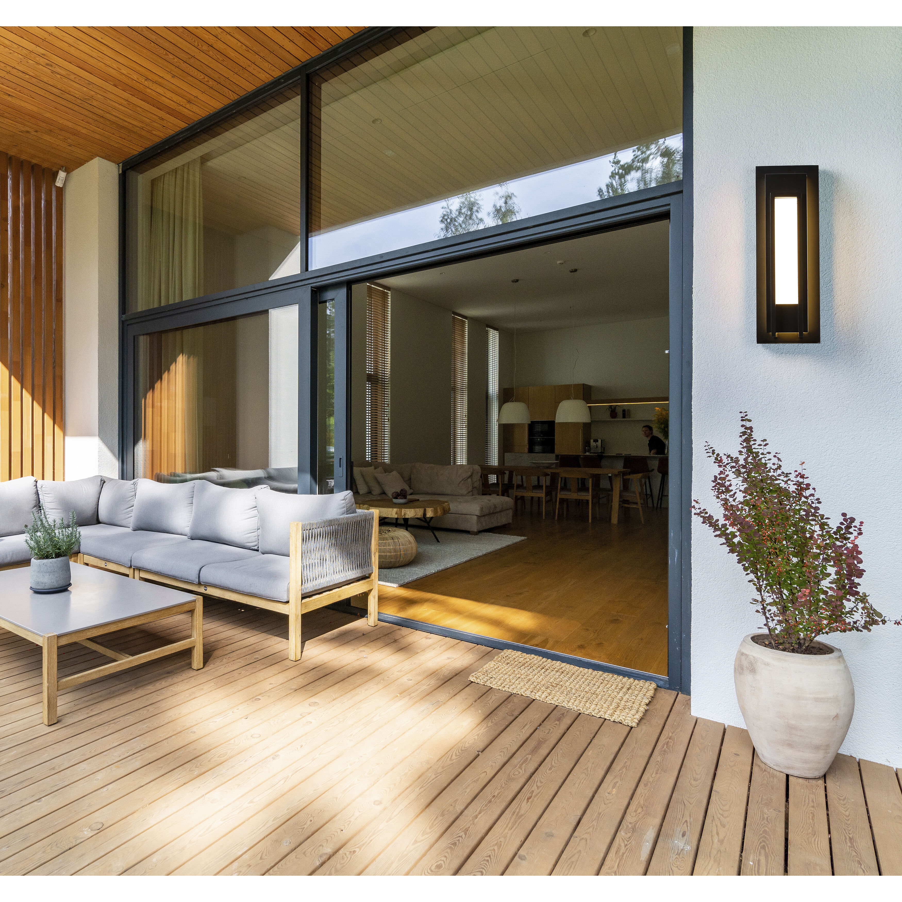 Keaton LED 20.25 inch Black Outdoor Wall Light