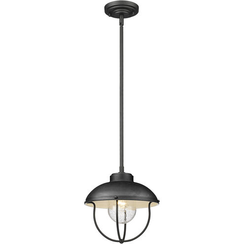 Ansel 1 Light 11 inch Black Outdoor Pendant