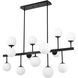 Midnetic 13 Light 45.5 inch Matte Black Linear Chandelier Ceiling Light