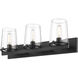 Callista 3 Light 27.5 inch Matte Black Vanity Wall Light