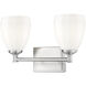 Oren 2 Light 16 inch Brushed Nickel Bath Vanity Light Wall Light