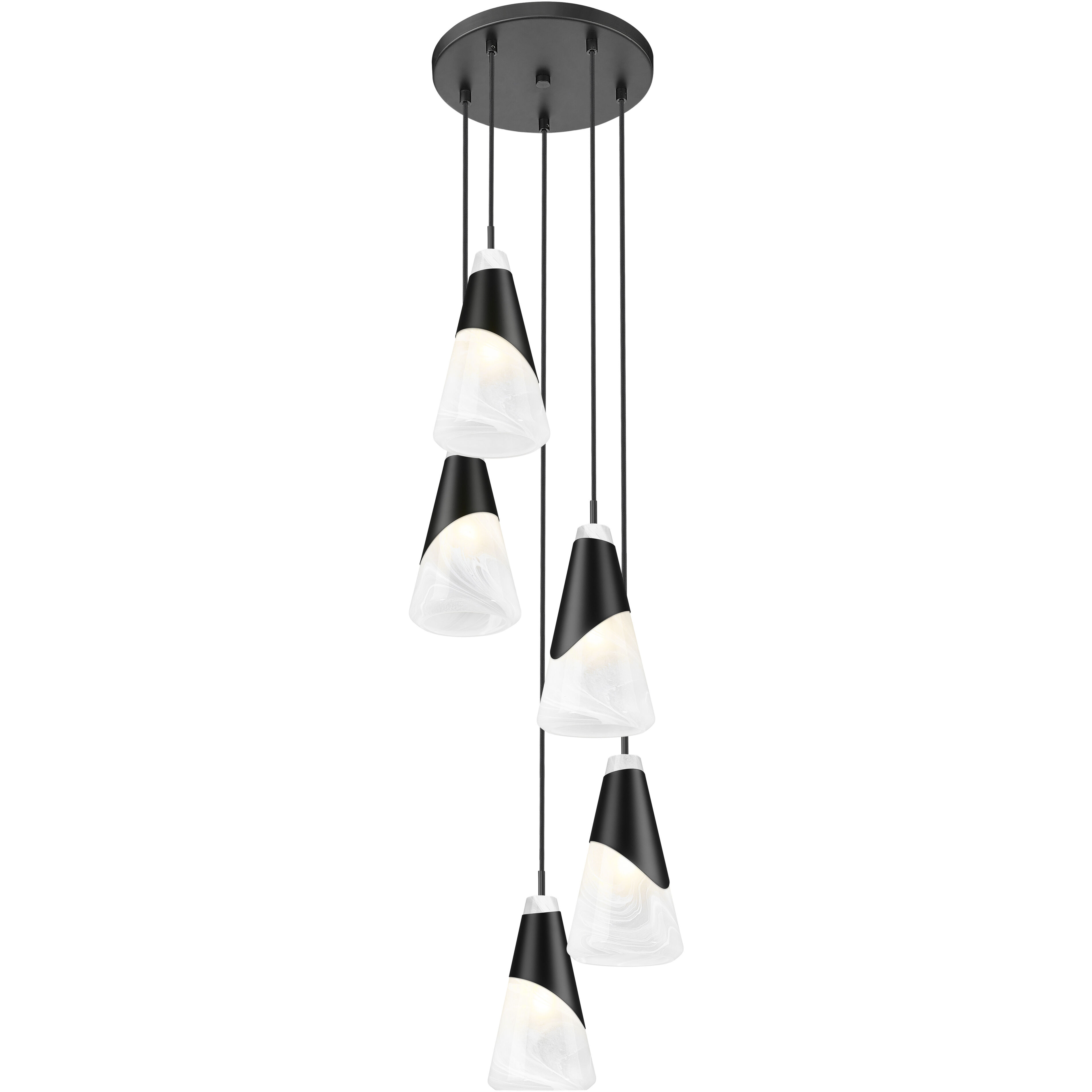 Aimie 5 Light 12 inch Matte Black Chandelier Ceiling Light