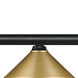 Riviera 3 Light 57.25 inch Matte Black Billiard Ceiling Light in 12.35, Satin Gold Steel