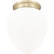 Gideon 1 Light 12.5 inch Modern Gold Flush Mount Ceiling Light