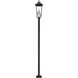 Gannon 3 Light 124 inch Black Outdoor Post Mounted Fixture in G9