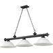 Cordon 3 Light 58 inch Matte Black Billiard Ceiling Light in White Mottle Glass