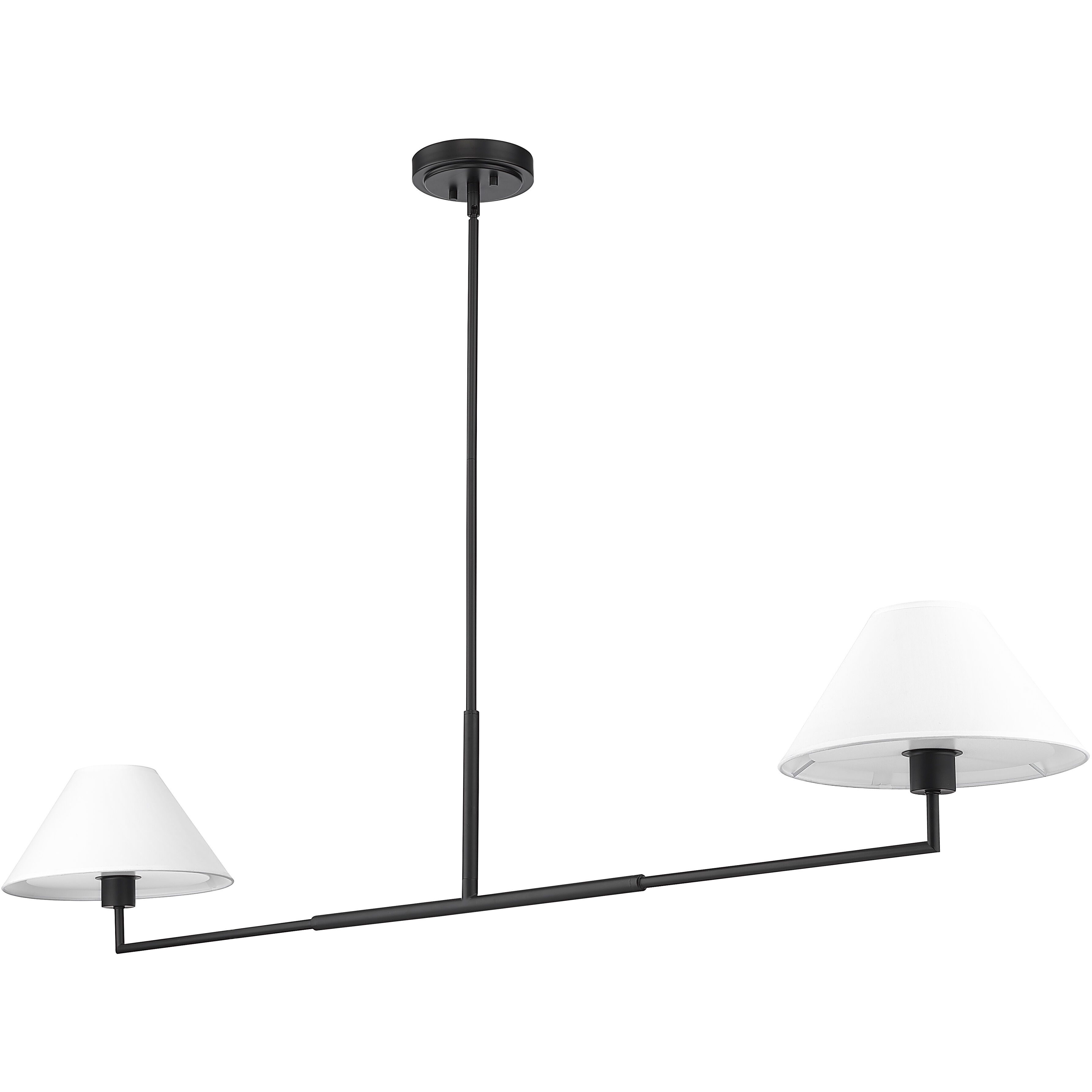 Leila 2 Light 12 inch Matte Black Chandelier Ceiling Light