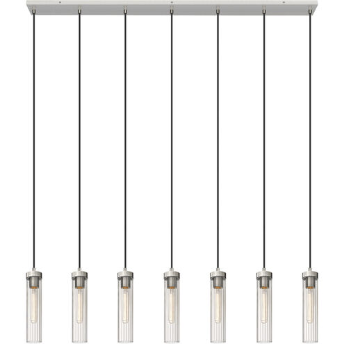 Beau 7 Light 54 inch Brushed Nickel Linear Chandelier Ceiling Light
