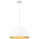 Vega 1 Light 16 inch Matte White Pendant Ceiling Light