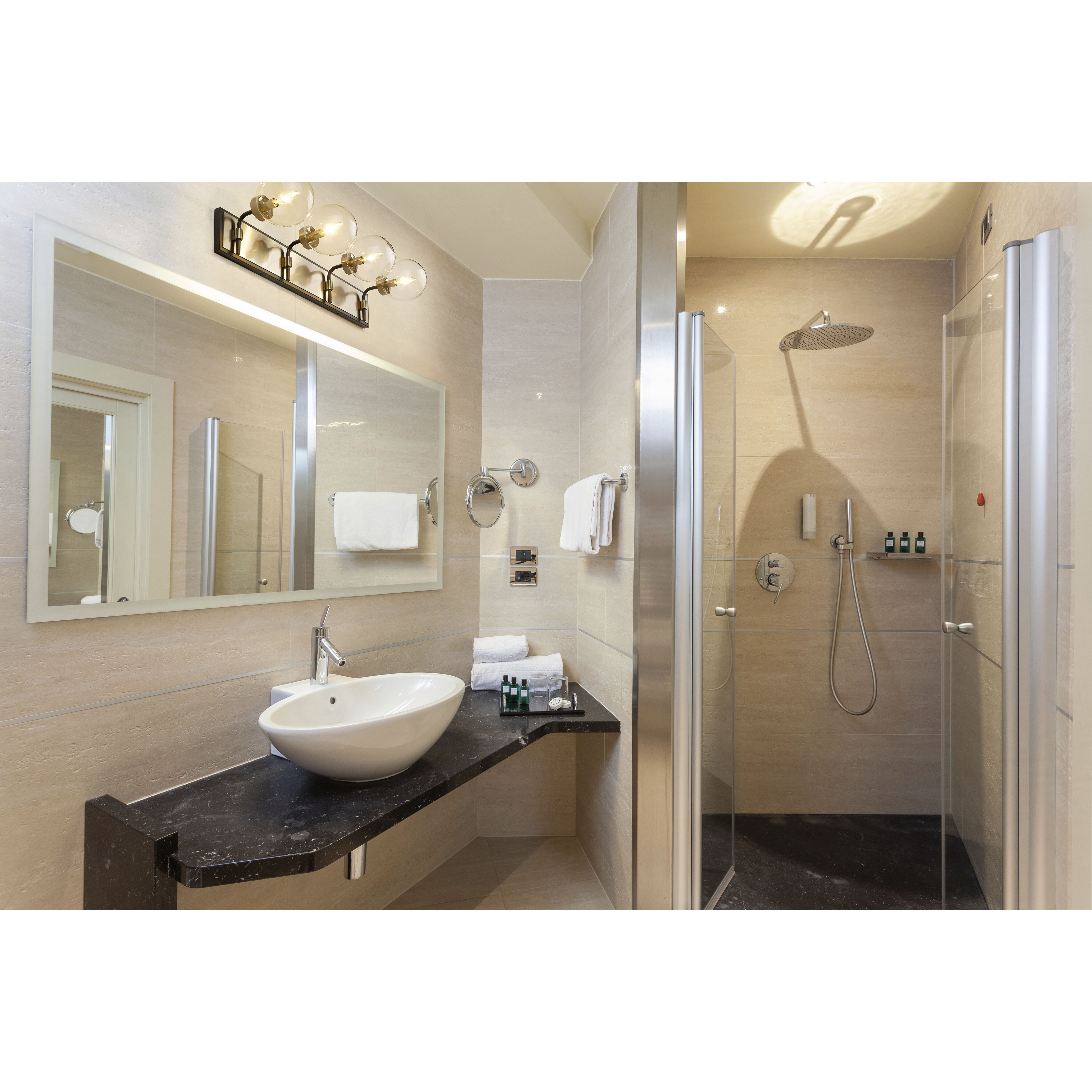 Parsons 4 Light 33.25 inch Matte Black and Brushed Nickel Vanity Wall Light