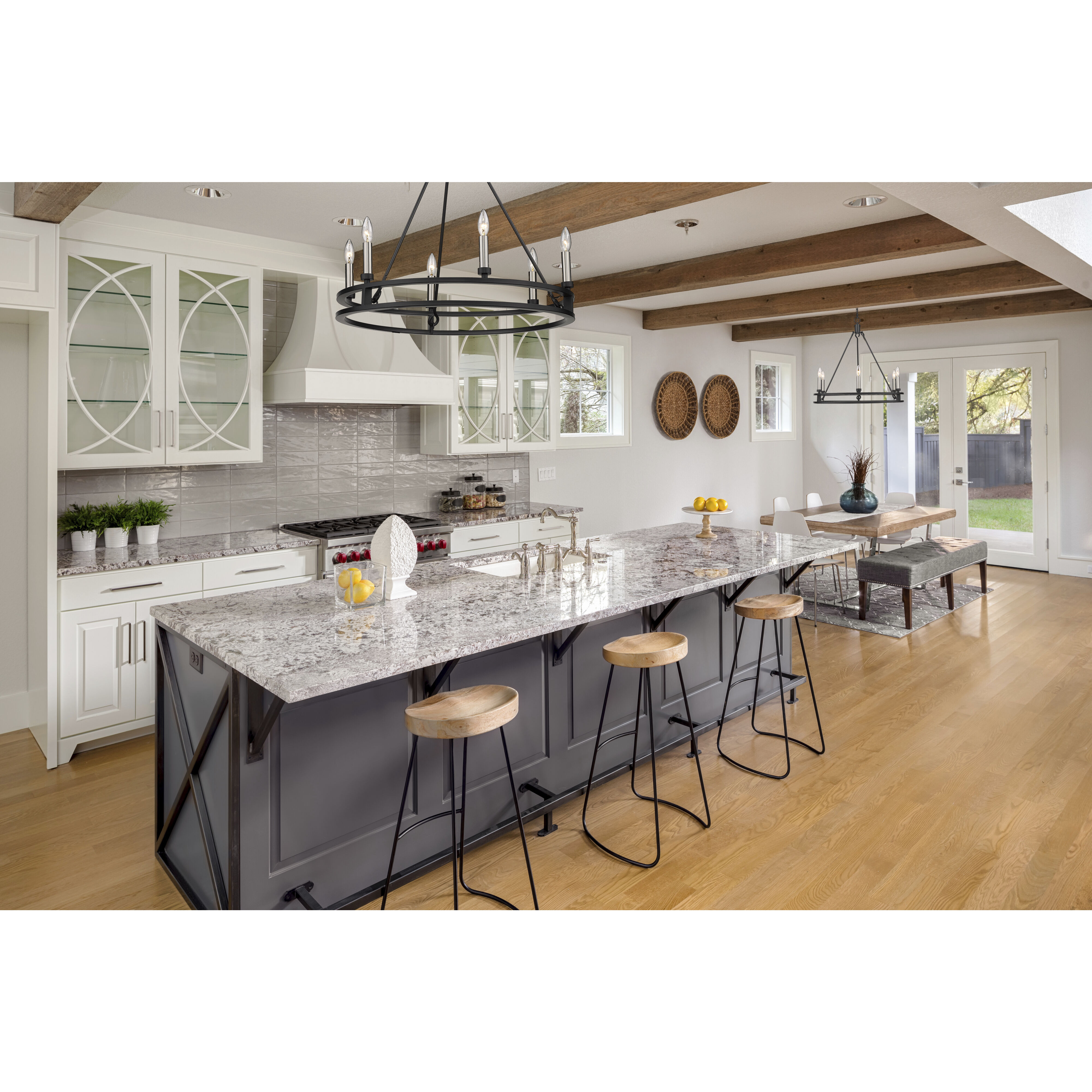 Dennison 6 Light 27.25 inch Matte Black Chandelier Ceiling Light