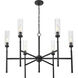 Esme 6 Light 38 inch Matte Black Chandelier Ceiling Light
