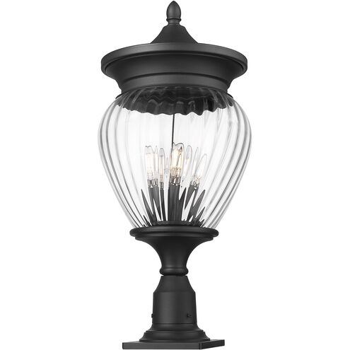 Davina 4 Light 27.25 inch Black Outdoor Pier Mounted Fixture in G9