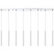 Forest LED 44.25 inch Chrome Linear Chandelier Ceiling Light in 8, 22, Matte White Steel