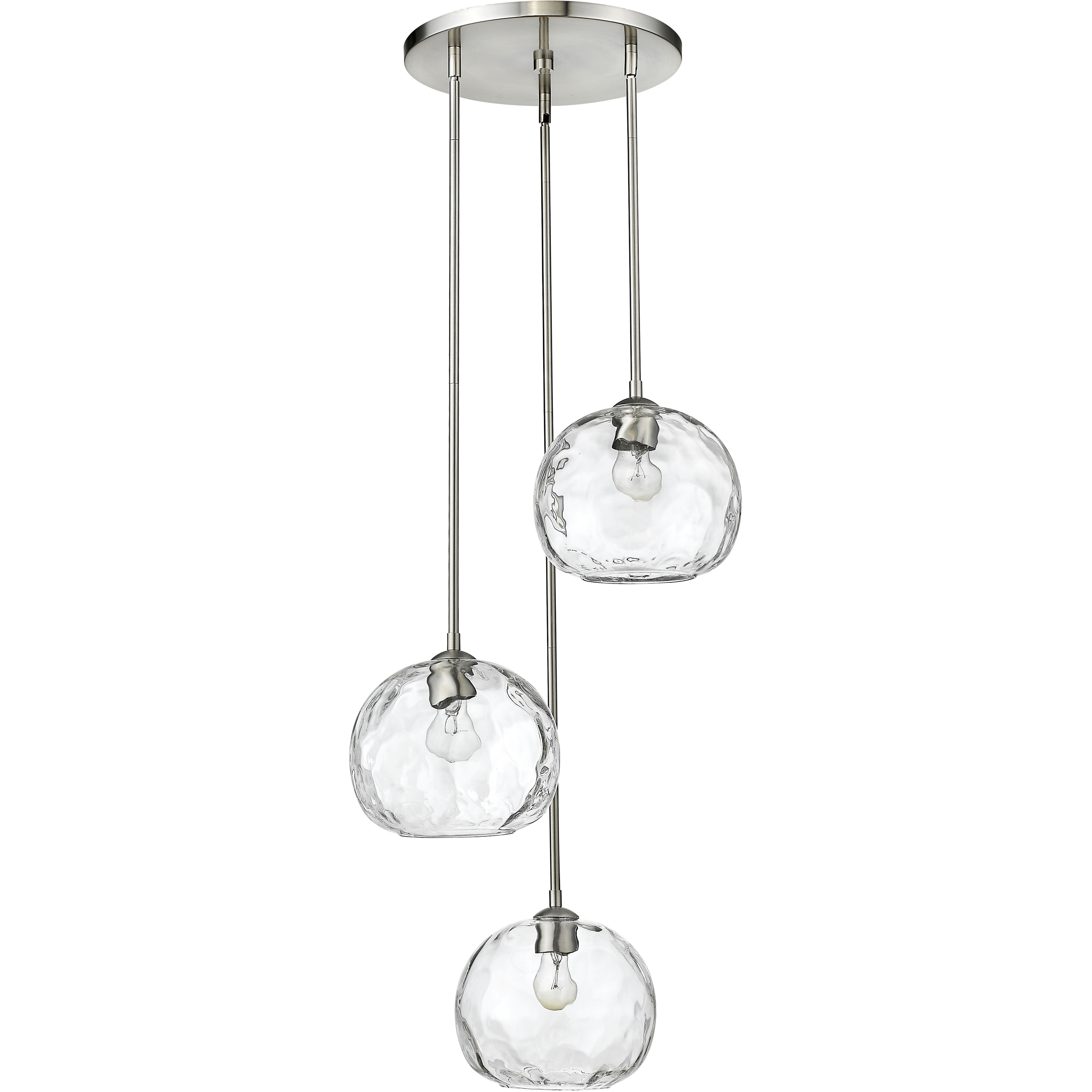 Chloe 3 Light 20 inch Brushed Nickel Chandelier Ceiling Light