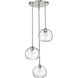 Chloe 3 Light 20 inch Brushed Nickel Chandelier Ceiling Light